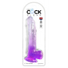 King Cock Clear - Realistické Dildo So Semenníkmi a Prísavkou Priehľadné-F