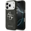 Kryt Guess Case iPhone 17 Pro Guhcp17Lp4G4Smck (4G Pu Leather Case With Big 4G And Classic Logo And Silver Metal Camera Frame) Black
