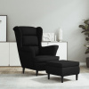 zahrada-XL Kreslo wingback s podnožkou čierne zamatové 3115937