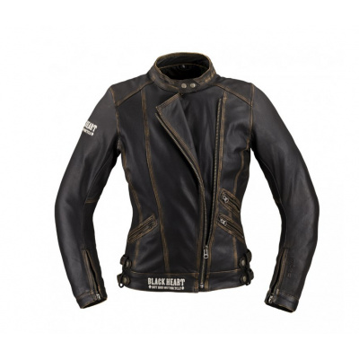 W-TEC Dámska kožená moto bunda W-TEC Black Heart Lizza - vintage hnedá, Veľkosť XL