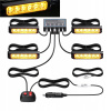 Výstražné stroboskopy Auto stroboskopické svetlá 4x 6 LED 12/24V