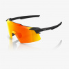 Okuliare 100% Aerocraft Soft Tact Black/Hiper Red Multilayer Mirror