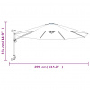 vidaXL Nástenný slnečník s LED 290 cm oceánovo-modrý - Modrá - 72190-26938