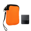 kwmobile Neoprene telefon Pouch Size XXS - 3 / 3,5 - Mini Universal Cell Sleeve Mobile Bag with Zipper, Wrist řemínek - Neon oranžová