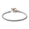 Náramok PANDORA Signature Dvojfarebný T-prvok s logom 18 cm