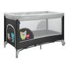 BABY MIX Detská cestovná postieľka Sova tmavo sivá 120x60x79 sivá