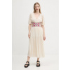 Šaty Desigual ELEMENT béžová farba, maxi, áčkový strih, 25SWVW98 XS
