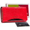 Peňaženka - Peterson Wallet Natural Leather Black, Red PTN MC-466-2091 Red/-Women's Product (Petersonová dámska koža maľovaná peňaženka)