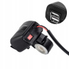USB nabíjačka na motocykel 2x s voltmetrom – dvojité porty