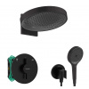Hansgrohe Sprchový set s batériou pod omietku, s telesom, priemer 36 cm, 3 prúdy, matná čierna SANI21HHH408-HG
