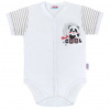 Kojenecké celorozepínací body s krátkým rukávem New Baby Panda Barva: Šedá, Velikost: 56 (0 - 3m)