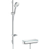 HANSGROHE Raindance Select E nástenný sprchový termostat Ecostat Select, ručná sprcha 3jet 120 x 120 mm, sprchová tyč 90 cm, jazdec, miska na mydlo a sprchová hadica 160 cm, chróm, 27039000