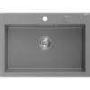 Mexen Elix, 1-korový granitový drez 700 x 500 mm, šedá, chrómový sifón, 6526701005-71