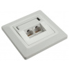 Solarix zásuvka CAT5E UTP 2 x RJ45 pod omítku bílá, SX9-2-5E-UTP-WH