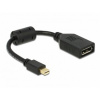 Delock adaptér mini Displayport samec > Displayport samice, černý 65554