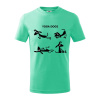 Psie yoga (Hana-creative) - Tričko detské bavlnené - 104-110cm / 3-4 roky ( Mätová )