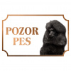 Pudel veľký - Kovová tabuľka POZOR PES