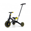 Balančná trojkolka, bicykel, odrážadlo a vodiaca tyč, Optimus Plus 4 v 1, čierna