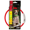 Obojok DOG FANTASY LED nylonový červený SM 1 ks