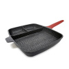 MONETA Pro Grill 49,8 x 33 cm čierna - nepriľnavá rozdelená grilovacia panvica
