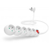 CONNECT IT Predlžovací kábel IT 230 V, 5 zásuviek, 2 m, s vypínačom (biely) CI-1286