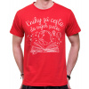 Fajntričko Vin Tričko - Knihy sú cesta do iných svetov, Farba **červená**, Strih/ Variant Pánsky/UNISEX