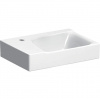 Geberit Xeno 2 - Umývadielko 400x280 mm, otvor na batériu vľavo, bez prepadu, s KeraTect, biela 500.528.01.1