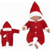 Z&Z Detský pletený overal s kapucňou Baby Santa, červený, veľ. 86, 86 (12-18m)