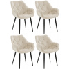 Sada 4 stoličiek Tanna velvet, krémová