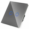 Dvojitý vypínač DC Smart Home Z023-W052-W150, sivé sklo