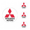 Logo na stredy kolies - živicové 4ks - MITSUBISHI 50mm, ZP247,