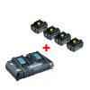 MAKITA SET 4x Akumulátor 6Ah 18V + nabíjačka DC18RD 196933-6