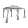 CH Sivý záhradný altánok so závesmi Altana 3 x 4 m