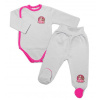 2-dielna sada G-baby body dl. rukáv zap. bokom + polodupačky Pony Farm, sivá