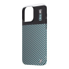 OBAL:ME Flossy Stripes kryt pre Apple iPhone 15 Pro Max Black/Sky Blue