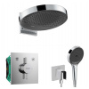 Hansgrohe Sprchový set s batériou pod omietku, s telesom, priemer 36 cm, 3 prúdy, chróm SANI21HHH009-HG