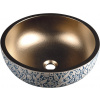 Sapho PRIORI keramické umývadlo na dosku O 41 cm, meď/modrá so vzorom PI037