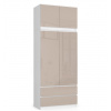 Skriňa s nadstavcom S 90 cm 2D 2SZ CLP cappuccino, lesk