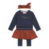DIRKJE Set 2.d šaty + legíny + čelenka námornícka modrá dievča veľ.62
