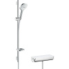 HANSGROHE Raindance Select E nástenný sprchový termostat Ecostat Select, ručná sprcha 3jet 120 x 120 mm, sprchová tyč 90 cm, jazdec, miska na mydlo a sprchová hadica 160 cm, biela/chróm, 27039400