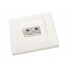 Solarix zásuvka CAT5E STP 2 x RJ45 pod omítku bílá, SX9-2-5E-STP-WH