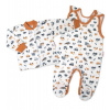 Baby Nellys 2-dielna sada, bavlnené dupačky s košieľkou Car, smotanové Baby Nellys 8596309302560