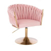 LuxuryForm DESIGN Kozmetické kreslo NORDEN VELUR na zlatom tanieri - ružové