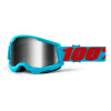 100% Motokrosové okuliare 100% Strata 2 Summit so zrkadlovo strieborným plexi