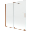 Mexen Velar, 2-krídlová posuvná vaňová zástena 160 x 150 cm, 8mm číre sklo, medená matná, 896-160-000-01-65