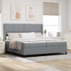 zahrada-XL Boxspring posteľ s matracom, svetlosivá, 200x200 cm, textil 3341728