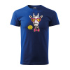 Sablio Tričko s potlačou Hipster Giraffe - modré XL