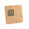 Bambusová bezdrôtová nabíjačka s meteostanicou , wood Farba: wood