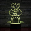 Stolná 3D LED lampa Veveričiak