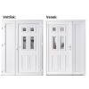 Dvojkrídlové vchodove dvere plastové Soft Becca+Panel Plný, Biela/Biela, 150x200 cm, pravé